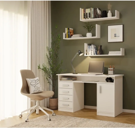 Półki Wiszące KOBI Do Salonu Do Pokoju BIAŁY-4