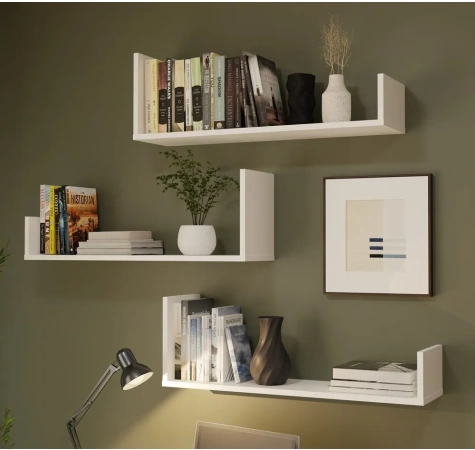 Półki Wiszące KOBI Do Salonu Do Pokoju BIAŁY-6