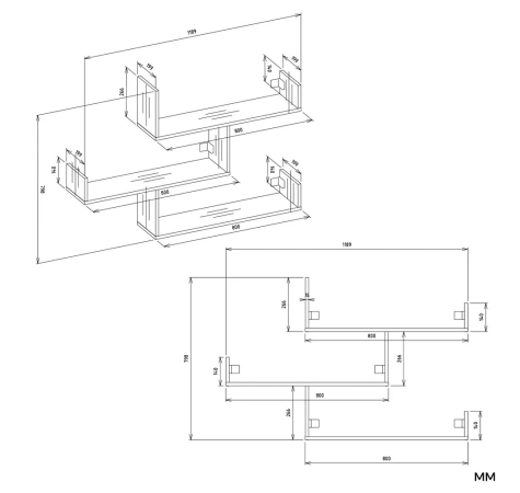 Półki Wiszące KOBI Do Salonu Do Pokoju BIAŁY-8