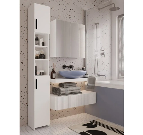 Szafka Łazienkowa POLA 3L Wisząca Z 3 Lustrami Nad Umywalkę 3 Drzwi BIAŁA-2