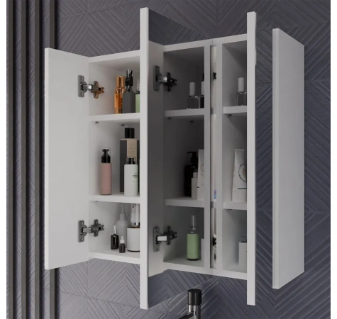 Szafka Łazienkowa POLA 3L Wisząca Z 3 Lustrami Nad Umywalkę 3 Drzwi BIAŁA-4