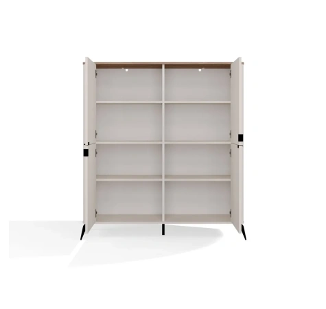 Komoda CORDOBA 4D Kaszmir Beż Dąb Castello Szafka 4 Drzwi 8 Półek Salon-11