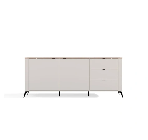 Komoda CORDOBA 2D3S Kaszmir Beż Dąb Castello Szafka 3 Szuflady Cichy Domyk-7