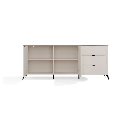 Komoda CORDOBA 2D3S Kaszmir Beż Dąb Castello Szafka 3 Szuflady Cichy Domyk-9