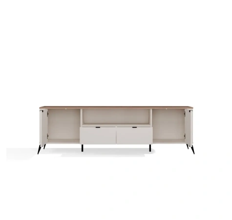 Szafka RTV CORDOBA 2S2S Kaszmir Beż Dąb Castello Szafka Pod TV 2 Szuflady-10