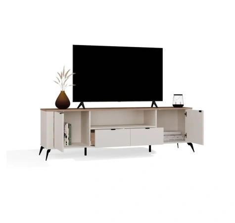 Szafka RTV CORDOBA 2S2S Kaszmir Beż Dąb Castello Szafka Pod TV 2 Szuflady-14