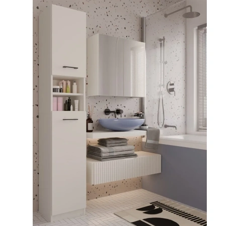 Szafka Łazienkowa Wisząca Z Lustrem Nad Umywalkę POLA 2DL 2 Drzwi KASZMIR-6