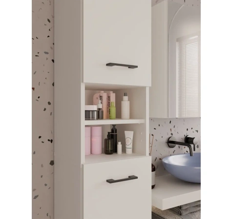 Szafka Łazienkowa Słupek 32 cm MARBELA 1.0 Regał Słupek 2 Drzwi KASZMIR BEŻ-6