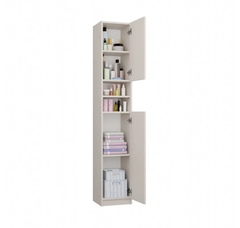 Szafka Łazienkowa Słupek 32 cm MARBELA 1.0 Regał Słupek 2 Drzwi KASZMIR BEŻ-8