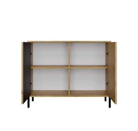 Komoda Front Ryflowany Szafka KAMARO 2D Slim / Gładki DĄB ARTISAN Lamele-11