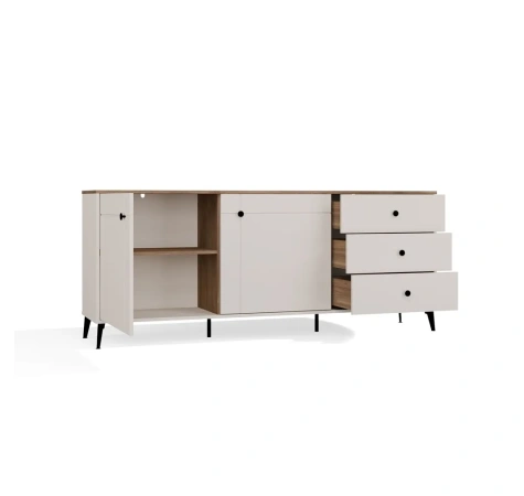 Komoda POINT 2D3S Kaszmir Beż Dąb Castello Szafka 3 Szuflady 2 Drzwi Salon-7