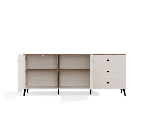 Komoda POINT 2D3S Kaszmir Beż Dąb Castello Szafka 3 Szuflady 2 Drzwi Salon-10