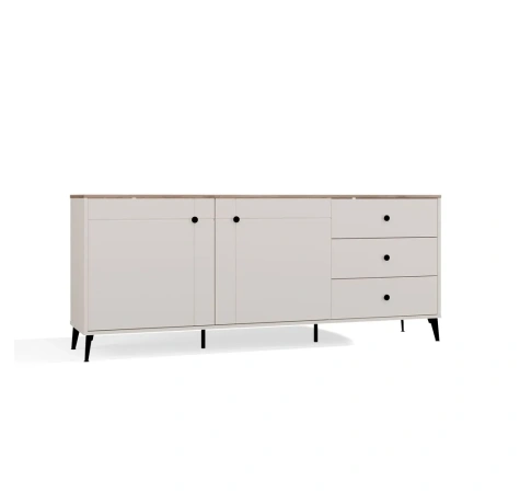 Komoda POINT 2D3S Kaszmir Beż Dąb Castello Szafka 3 Szuflady 2 Drzwi Salon-11