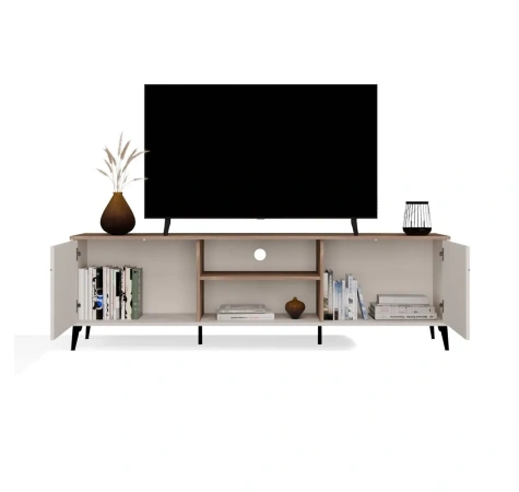 Szafka RTV POINT 2D Kaszmir Beż Dąb Castello Szafka Pod TV 2 Drzwi-10