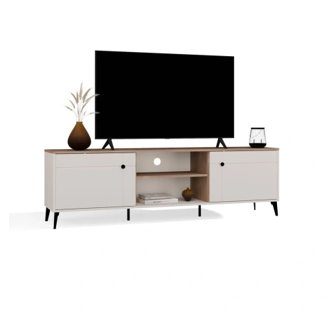 Szafka RTV POINT 2D Kaszmir Beż Dąb Castello Szafka Pod TV 2 Drzwi-12