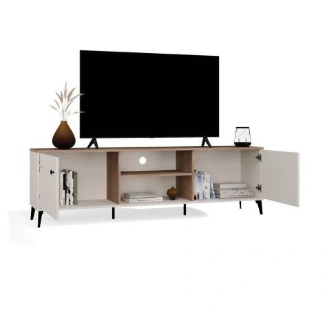 Szafka RTV POINT 2D Kaszmir Beż Dąb Castello Szafka Pod TV 2 Drzwi-14