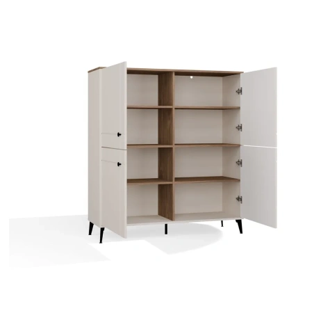 Komoda POINT 4D Kaszmir Beż Dąb Castello Szafka 4 Drzwi 8 Półek Do Salonu-16