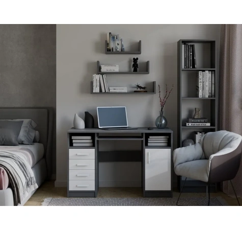 Półka Wisząca MOBI 3P Komplet 3x – Nowoczesne Półki Ścienne ANTRACYT-2