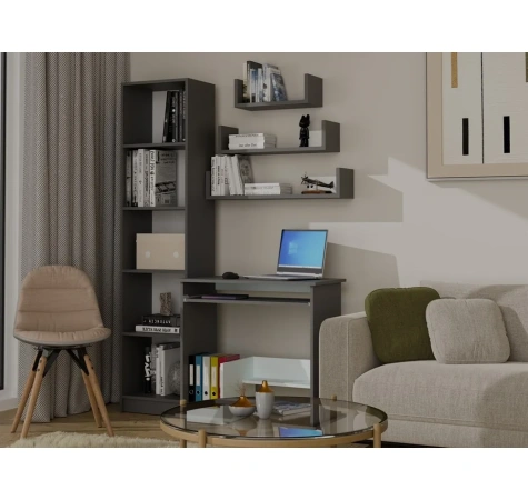 Półka Wisząca MOBI 3P Komplet 3x – Nowoczesne Półki Ścienne ANTRACYT-4