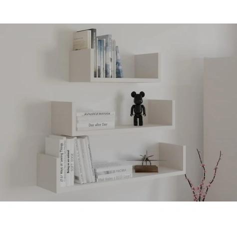 Półka Wisząca MOBI 3P Komplet 3x – Nowoczesne Półki Ścienne KASZMIR BEŻ-3