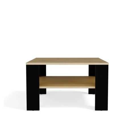 Stolik Kawowy Z Półką Pod Blatem SQUARE DĄB ARTISAN CZARNY Ława Do Salonu Pokoju-10