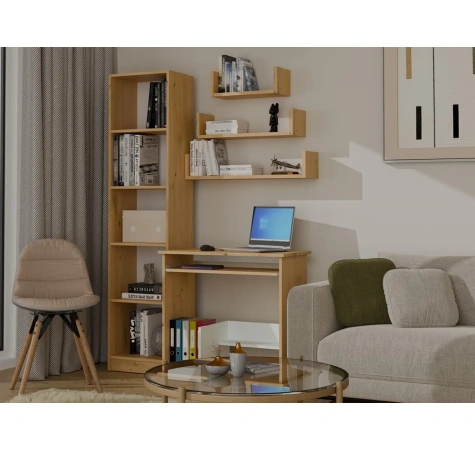 Półka Wisząca MOBI 3P Komplet 3x – Nowoczesne Półki Ścienne DĄB ARTISAN-2