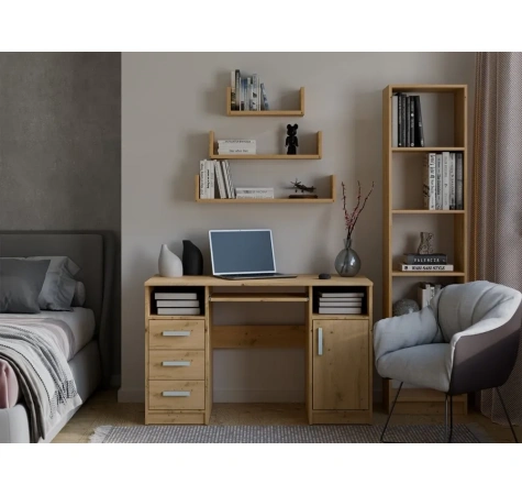 Półka Wisząca MOBI 3P Komplet 3x – Nowoczesne Półki Ścienne DĄB ARTISAN-4