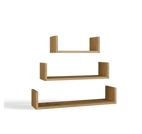 Półka Wisząca MOBI 3P Komplet 3x – Nowoczesne Półki Ścienne DĄB ARTISAN-6