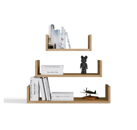 Półka Wisząca MOBI 3P Komplet 3x – Nowoczesne Półki Ścienne DĄB ARTISAN-7