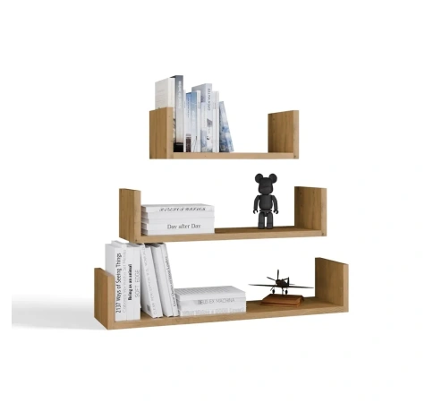 Półka Wisząca MOBI 3P Komplet 3x – Nowoczesne Półki Ścienne DĄB ARTISAN-8