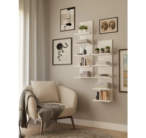 Regał Wiszący R5P 5 Półek Na Książki Do Biura Salonu Pokoju Dziecka BIAŁY-3