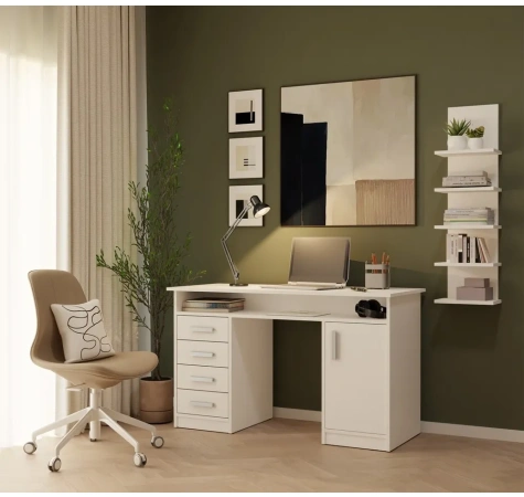 Regał Wiszący R5P 5 Półek Na Książki Do Biura Salonu Pokoju Dziecka BIAŁY-4