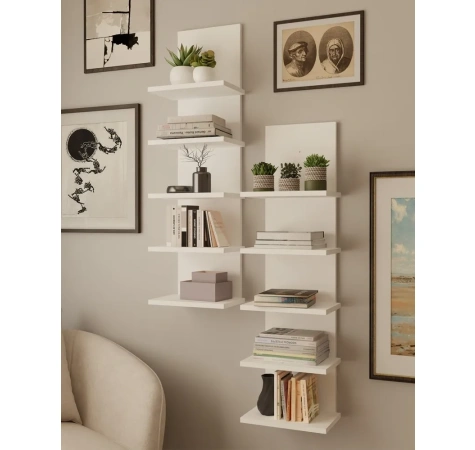Regał Wiszący R5P 5 Półek Na Książki Do Biura Salonu Pokoju Dziecka BIAŁY-5