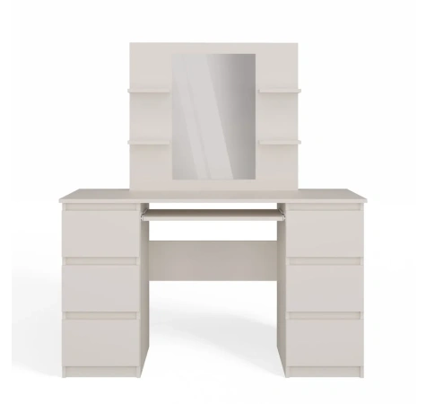 Toaletka Kosmetyczna Z Lustrem Do Makijażu Zestaw MARINA 4P + KUBA Biurko KASZMIR-8