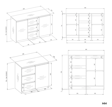 Komoda COSTA 1D3S/2D3S KASZMIR-7