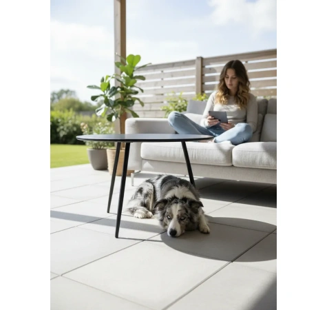 Stolik Kawowy Ogrodowy VIBE 60 Cm Stalowy 3 Nogi Szary-6