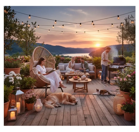 Fotel HOLAND Ogrodowy z Poduszką Rattanowy Stalowy 142 cm BEŻOWY-3