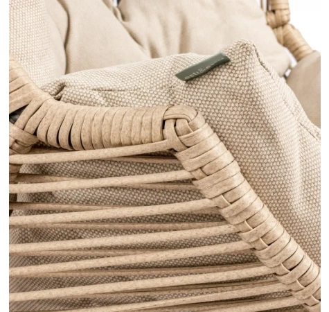 Fotel HOLAND Ogrodowy z Poduszką Rattanowy Stalowy 142 cm BEŻOWY-7