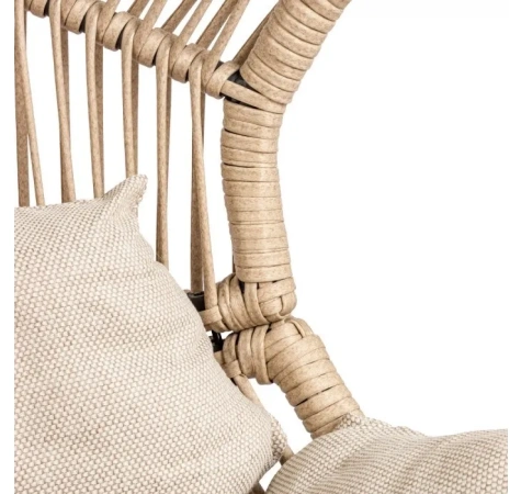 Fotel HOLAND Ogrodowy z Poduszką Rattanowy Stalowy 142 cm BEŻOWY-9