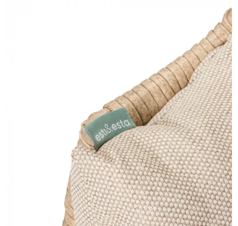 Fotel HOLAND Ogrodowy z Poduszką Rattanowy Stalowy 142 cm BEŻOWY-11