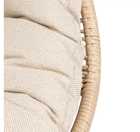 Fotel HOLAND Ogrodowy z Poduszką Rattanowy Stalowy 142 cm BEŻOWY-13