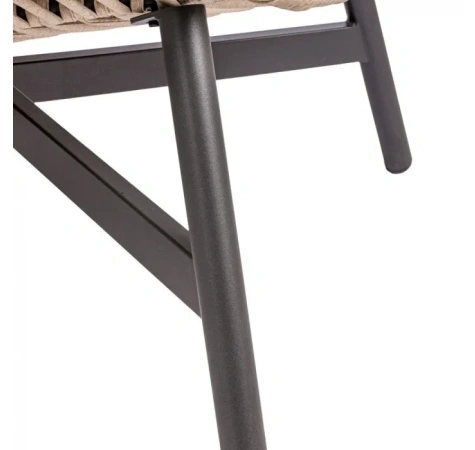 Fotel HOLAND Ogrodowy z Poduszką Rattanowy Stalowy 142 cm BEŻOWY-16