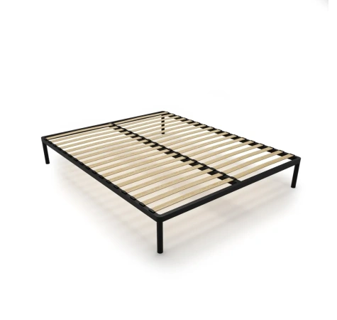 Stelaż Łóżka BED ALU 160x200 Metalowy Drewniane Listwy Nowoczesny CZARNY-6