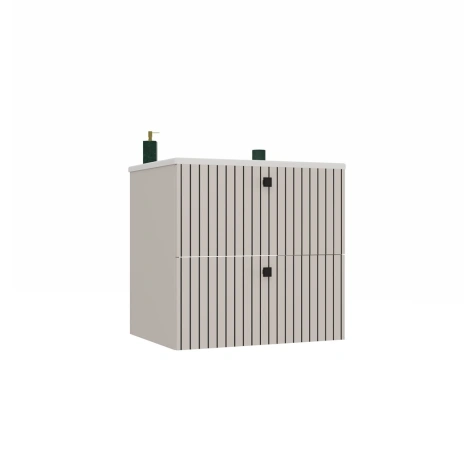 SZAFKA POD UMYWALKĘ TIGO 60 2S KASZMIR RYFLOWANY FRONT + UMYWALKA-10