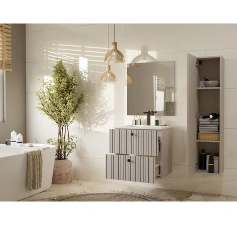 SZAFKA POD UMYWALKĘ TIGO 60 2S KASZMIR 2 SZUFLADY RYFLOWANY FRONT WISZĄCA-2