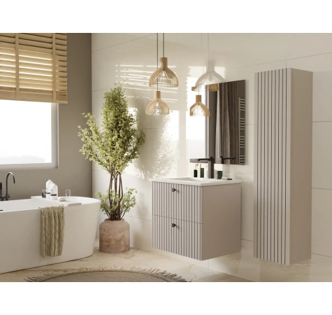 SZAFKA POD UMYWALKĘ TIGO 60 2S KASZMIR 2 SZUFLADY RYFLOWANY FRONT WISZĄCA-3