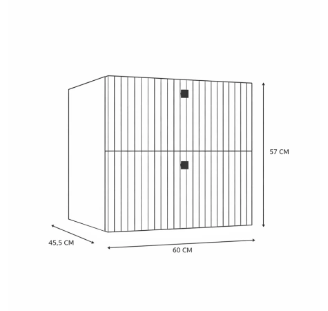 SZAFKA POD UMYWALKĘ TIGO 60 2S KASZMIR 2 SZUFLADY RYFLOWANY FRONT WISZĄCA-10