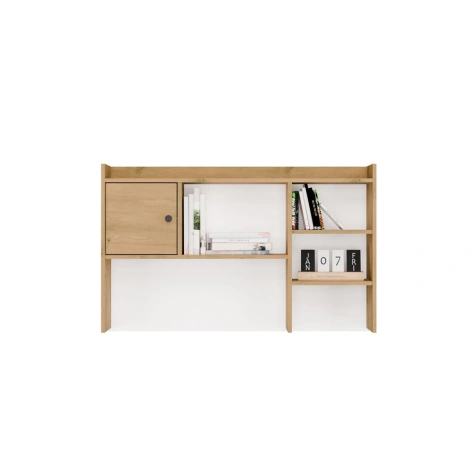 Nadstawka do Biurka 120 cm DĄB ARTISAN 1 Drzwi Regał Na Książki Dokumenty-5