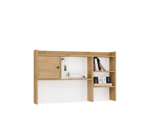 Nadstawka do Biurka 120 cm DĄB ARTISAN 1 Drzwi Regał Na Książki Dokumenty-7