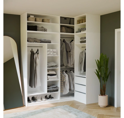 Garderoba Szafa OPENO 1W6P BIAŁA Modułowa Regał z Drążkiem Półki Sypialnia-4